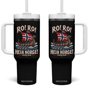 Funny Heia Norge Soccer Viking Row Tumbler With Handle Ro Ro Norway Football Fans Norwegian Pride TS02 One Size: 40 oz Black Print Your Wear