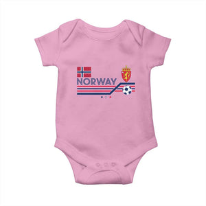 Classic Norway Football Emblem Graphic Baby Onesie Retro Norwegian Flag Coat of Arms Norge Soccer Fans TS02 Light Pink Print Your Wear