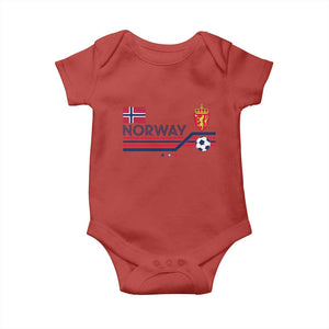 Classic Norway Football Emblem Graphic Baby Onesie Retro Norwegian Flag Coat of Arms Norge Soccer Fans TS02 Red Print Your Wear