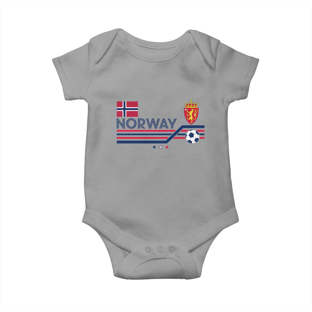 Classic Norway Football Emblem Graphic Baby Onesie Retro Norwegian Flag Coat of Arms Norge Soccer Fans TS02 Sport Gray Print Your Wear