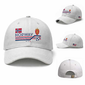 Classic Norway Football Emblem Graphic Baseball Cap Retro Norwegian Flag Coat of Arms Norge Soccer Fans TS02 Baseball Cap Universal Fit White Print Your Wear
