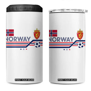 Classic Norway Football Emblem Graphic 4 in 1 Can Cooler Tumbler Retro Norwegian Flag Coat of Arms Norge Soccer Fans TS02 One Size: 16 oz White Print Your Wear