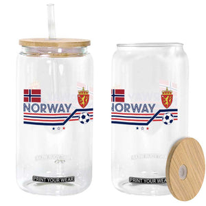 Classic Norway Football Emblem Graphic Glass Can Retro Norwegian Flag Coat of Arms Norge Soccer Fans TS02 Print Your Wear