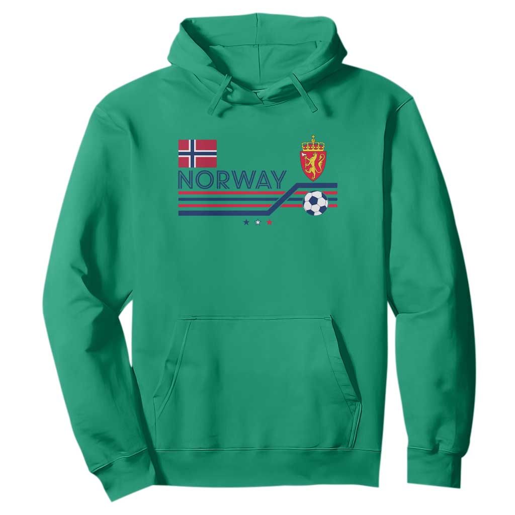 Classic Norway Football Emblem Graphic Hoodie Retro Norwegian Flag Coat of Arms Norge Soccer Fans TS02 Irish Green Print Your Wear