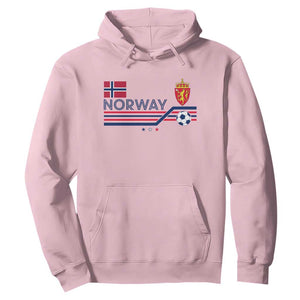 Classic Norway Football Emblem Graphic Hoodie Retro Norwegian Flag Coat of Arms Norge Soccer Fans TS02 Light Pink Print Your Wear