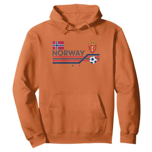 Classic Norway Football Emblem Graphic Hoodie Retro Norwegian Flag Coat of Arms Norge Soccer Fans TS02 Orange Print Your Wear
