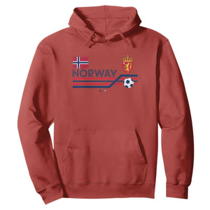Classic Norway Football Emblem Graphic Hoodie Retro Norwegian Flag Coat of Arms Norge Soccer Fans TS02 Red Print Your Wear
