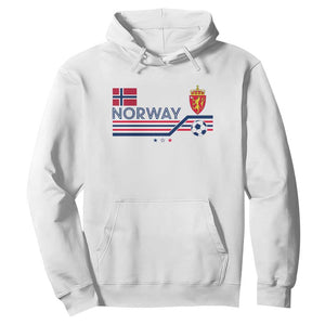 Classic Norway Football Emblem Graphic Hoodie Retro Norwegian Flag Coat of Arms Norge Soccer Fans TS02 White Print Your Wear