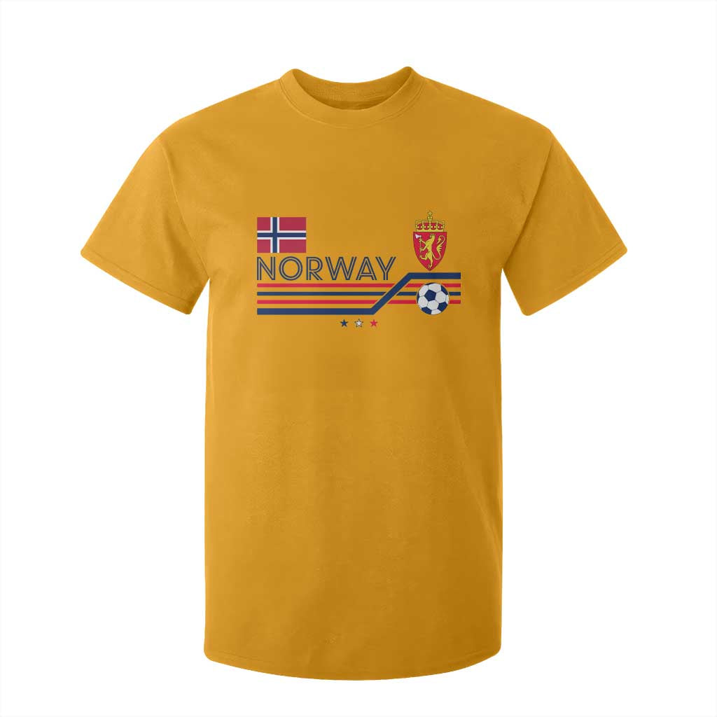 Classic Norway Football Emblem Graphic T Shirt For Kid Retro Norwegian Flag Coat of Arms Norge Soccer Fans TS02 Gold Print Your Wear