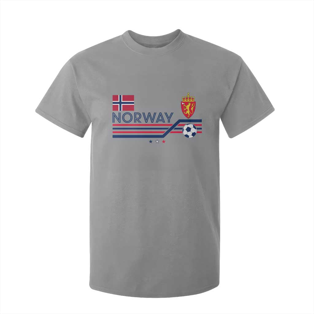Classic Norway Football Emblem Graphic T Shirt For Kid Retro Norwegian Flag Coat of Arms Norge Soccer Fans TS02 Sport Gray Print Your Wear