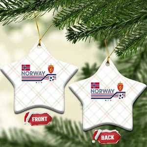 Classic Norway Football Emblem Graphic Ceramic Ornament Retro Norwegian Flag Coat of Arms Norge Soccer Fans TS02 Print Your Wear