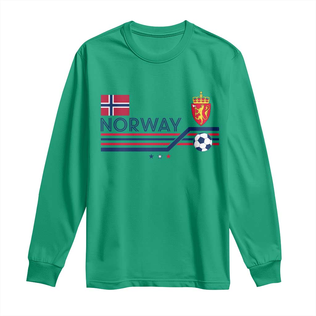 Classic Norway Football Emblem Graphic Long Sleeve Shirt Retro Norwegian Flag Coat of Arms Norge Soccer Fans TS02 Irish Green Print Your Wear