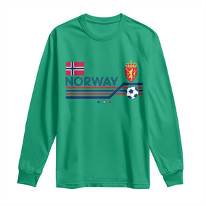 Classic Norway Football Emblem Graphic Long Sleeve Shirt Retro Norwegian Flag Coat of Arms Norge Soccer Fans TS02 Irish Green Print Your Wear