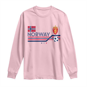 Classic Norway Football Emblem Graphic Long Sleeve Shirt Retro Norwegian Flag Coat of Arms Norge Soccer Fans TS02 Light Pink Print Your Wear