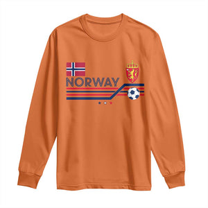 Classic Norway Football Emblem Graphic Long Sleeve Shirt Retro Norwegian Flag Coat of Arms Norge Soccer Fans TS02 Orange Print Your Wear
