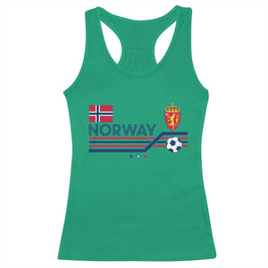 Classic Norway Football Emblem Graphic Racerback Tank Top Retro Norwegian Flag Coat of Arms Norge Soccer Fans TS02 Irish Green Print Your Wear