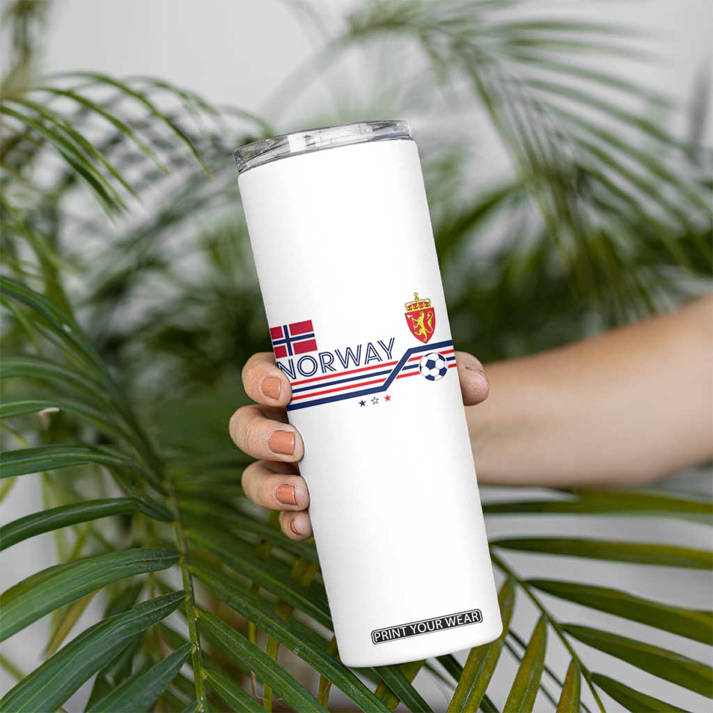 Classic Norway Football Emblem Graphic Skinny Tumbler Retro Norwegian Flag Coat of Arms Norge Soccer Fans TS02 Print Your Wear