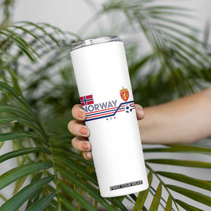 Classic Norway Football Emblem Graphic Skinny Tumbler Retro Norwegian Flag Coat of Arms Norge Soccer Fans TS02 Print Your Wear