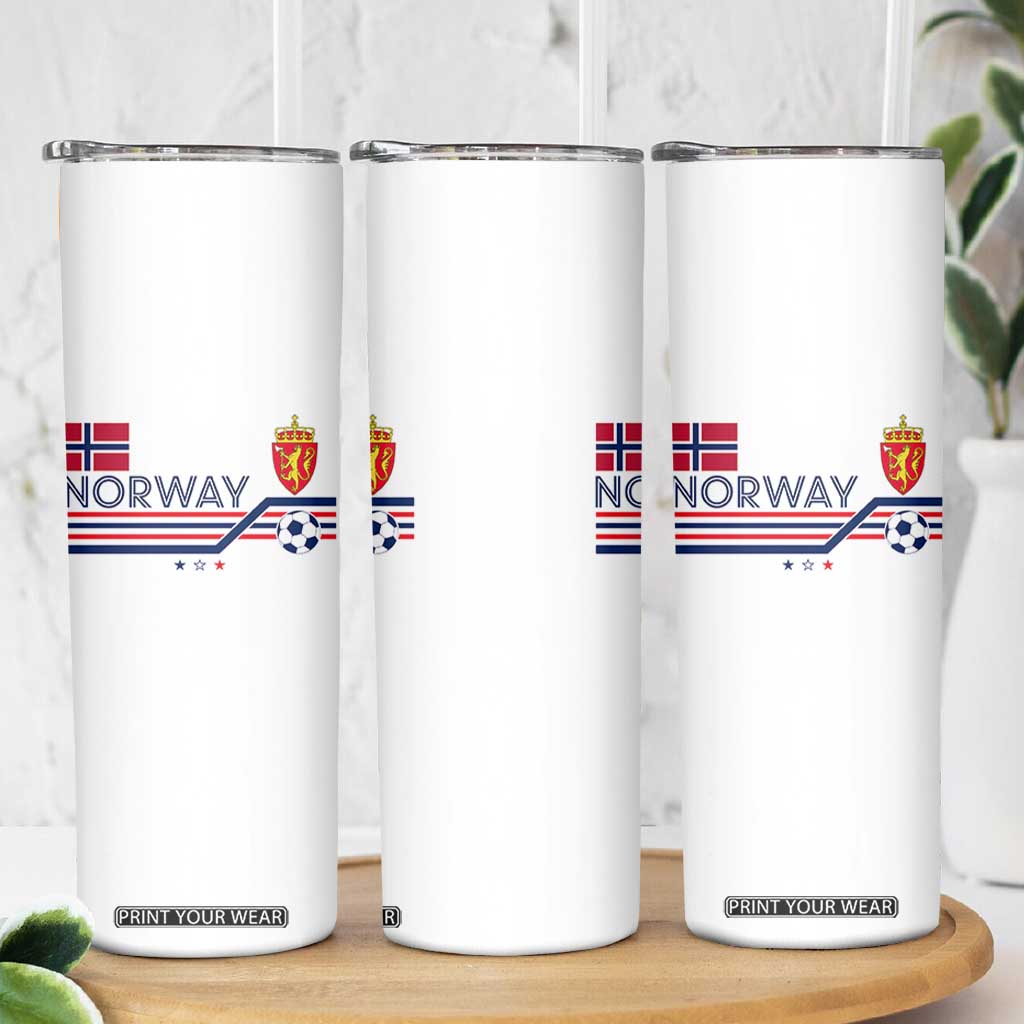 Classic Norway Football Emblem Graphic Skinny Tumbler Retro Norwegian Flag Coat of Arms Norge Soccer Fans TS02 Print Your Wear