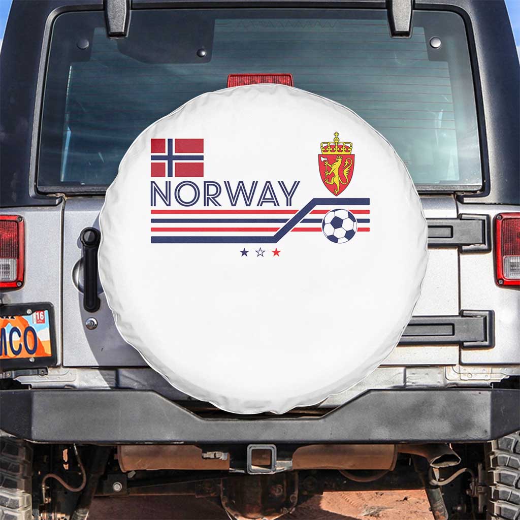 Classic Norway Football Emblem Graphic Spare Tire Cover Retro Norwegian Flag Coat of Arms Norge Soccer Fans TS02 No hole White Print Your Wear