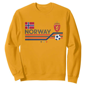 Classic Norway Football Emblem Graphic Sweatshirt Retro Norwegian Flag Coat of Arms Norge Soccer Fans TS02 Gold Print Your Wear