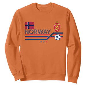 Classic Norway Football Emblem Graphic Sweatshirt Retro Norwegian Flag Coat of Arms Norge Soccer Fans TS02 Orange Print Your Wear