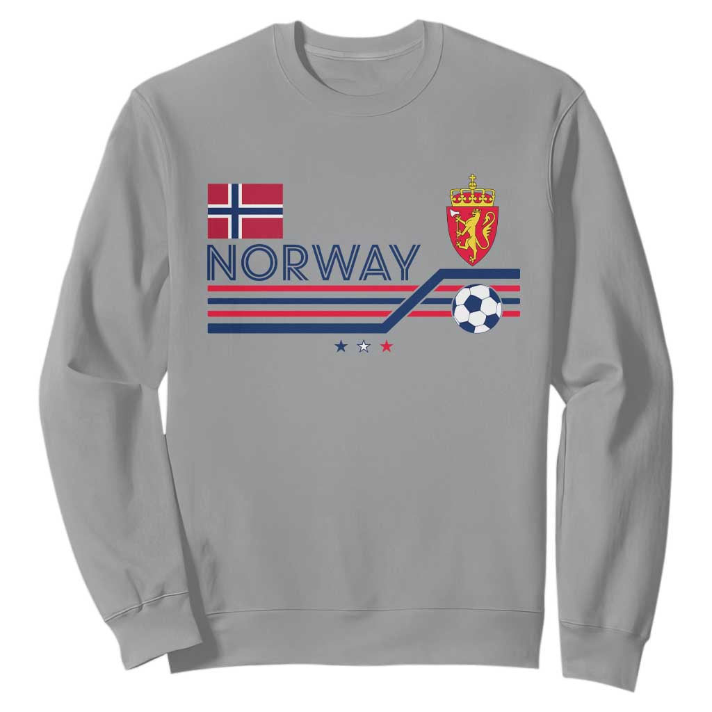 Classic Norway Football Emblem Graphic Sweatshirt Retro Norwegian Flag Coat of Arms Norge Soccer Fans TS02 Sport Gray Print Your Wear