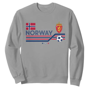 Classic Norway Football Emblem Graphic Sweatshirt Retro Norwegian Flag Coat of Arms Norge Soccer Fans TS02 Sport Gray Print Your Wear