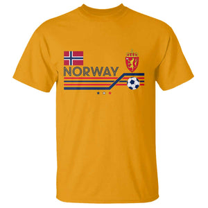 Classic Norway Football Emblem Graphic T Shirt Retro Norwegian Flag Coat of Arms Norge Soccer Fans TS02 Gold Print Your Wear