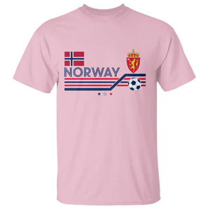 Classic Norway Football Emblem Graphic T Shirt Retro Norwegian Flag Coat of Arms Norge Soccer Fans TS02 Light Pink Print Your Wear