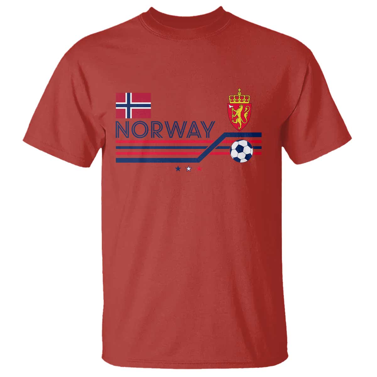 Classic Norway Football Emblem Graphic T Shirt Retro Norwegian Flag Coat of Arms Norge Soccer Fans TS02 Red Print Your Wear