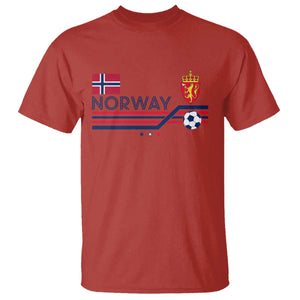Classic Norway Football Emblem Graphic T Shirt Retro Norwegian Flag Coat of Arms Norge Soccer Fans TS02 Red Print Your Wear