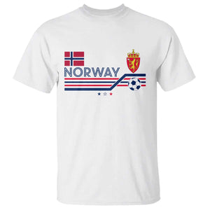 Classic Norway Football Emblem Graphic T Shirt Retro Norwegian Flag Coat of Arms Norge Soccer Fans TS02 White Print Your Wear