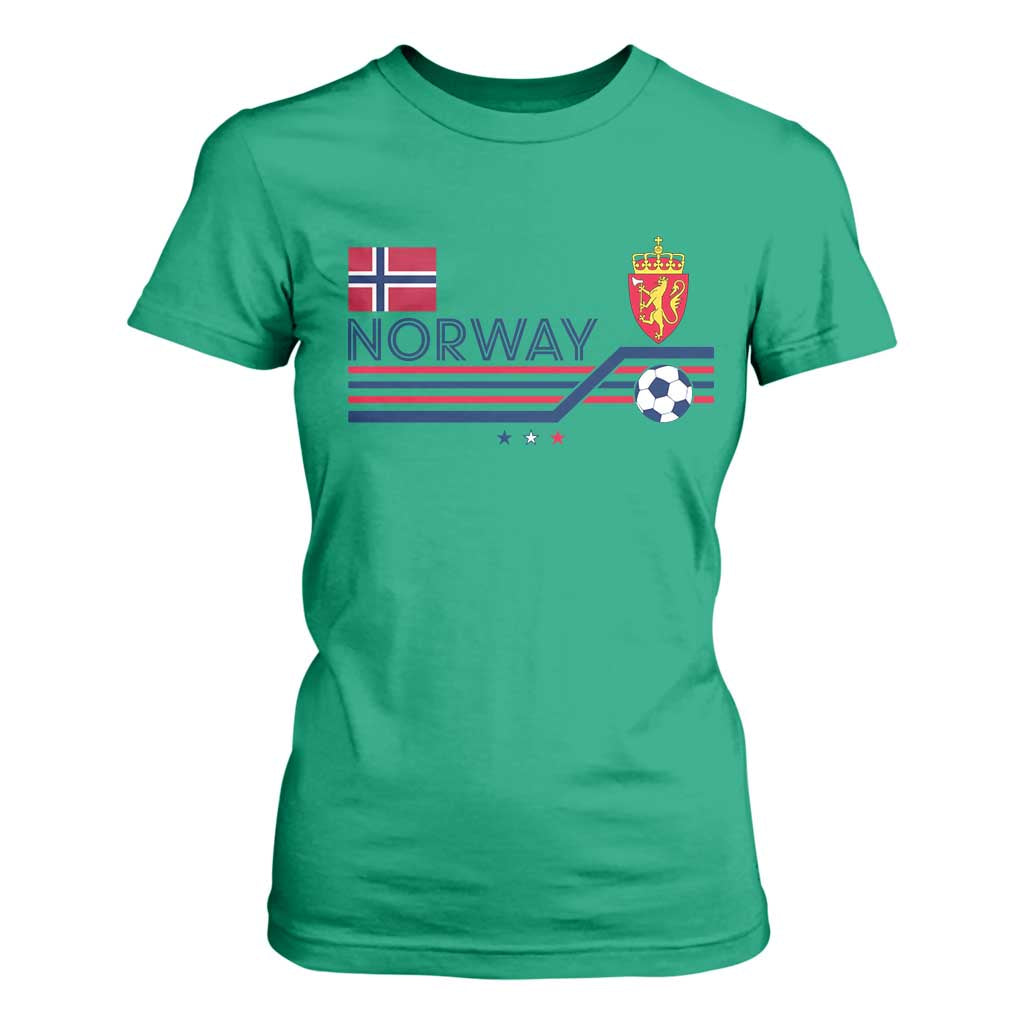 Classic Norway Football Emblem Graphic T Shirt For Women Retro Norwegian Flag Coat of Arms Norge Soccer Fans TS02 Irish Green Print Your Wear
