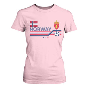 Classic Norway Football Emblem Graphic T Shirt For Women Retro Norwegian Flag Coat of Arms Norge Soccer Fans TS02 Light Pink Print Your Wear
