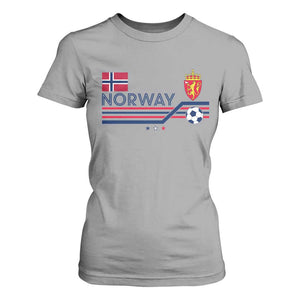 Classic Norway Football Emblem Graphic T Shirt For Women Retro Norwegian Flag Coat of Arms Norge Soccer Fans TS02 Sport Gray Print Your Wear