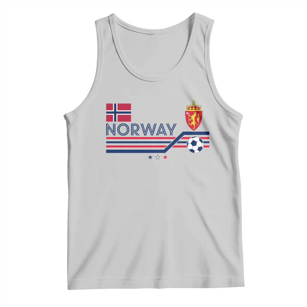 Classic Norway Football Emblem Graphic Tank Top Retro Norwegian Flag Coat of Arms Norge Soccer Fans TS02 Ash Print Your Wear