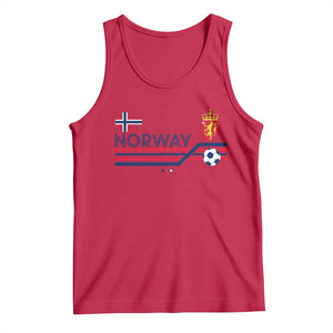 Classic Norway Football Emblem Graphic Tank Top Retro Norwegian Flag Coat of Arms Norge Soccer Fans TS02 Red Print Your Wear