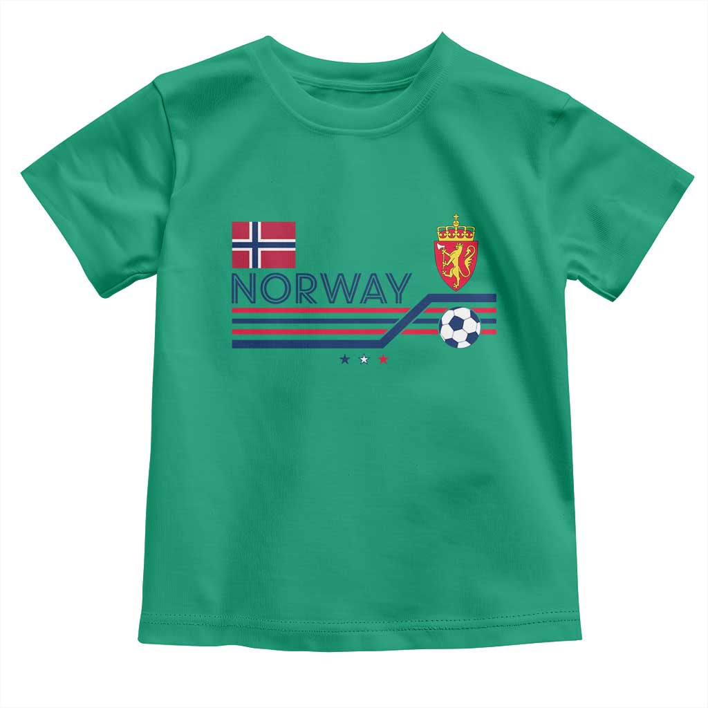 Classic Norway Football Emblem Graphic Toddler T Shirt Retro Norwegian Flag Coat of Arms Norge Soccer Fans TS02 Irish Green Print Your Wear