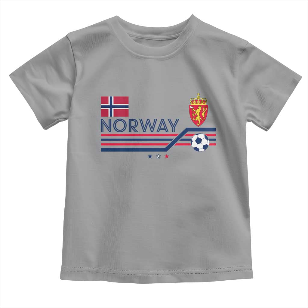 Classic Norway Football Emblem Graphic Toddler T Shirt Retro Norwegian Flag Coat of Arms Norge Soccer Fans TS02 Sport Gray Print Your Wear
