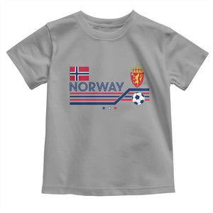 Classic Norway Football Emblem Graphic Toddler T Shirt Retro Norwegian Flag Coat of Arms Norge Soccer Fans TS02 Sport Gray Print Your Wear