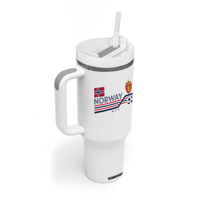 Classic Norway Football Emblem Graphic Tumbler With Handle Retro Norwegian Flag Coat of Arms Norge Soccer Fans TS02 Print Your Wear