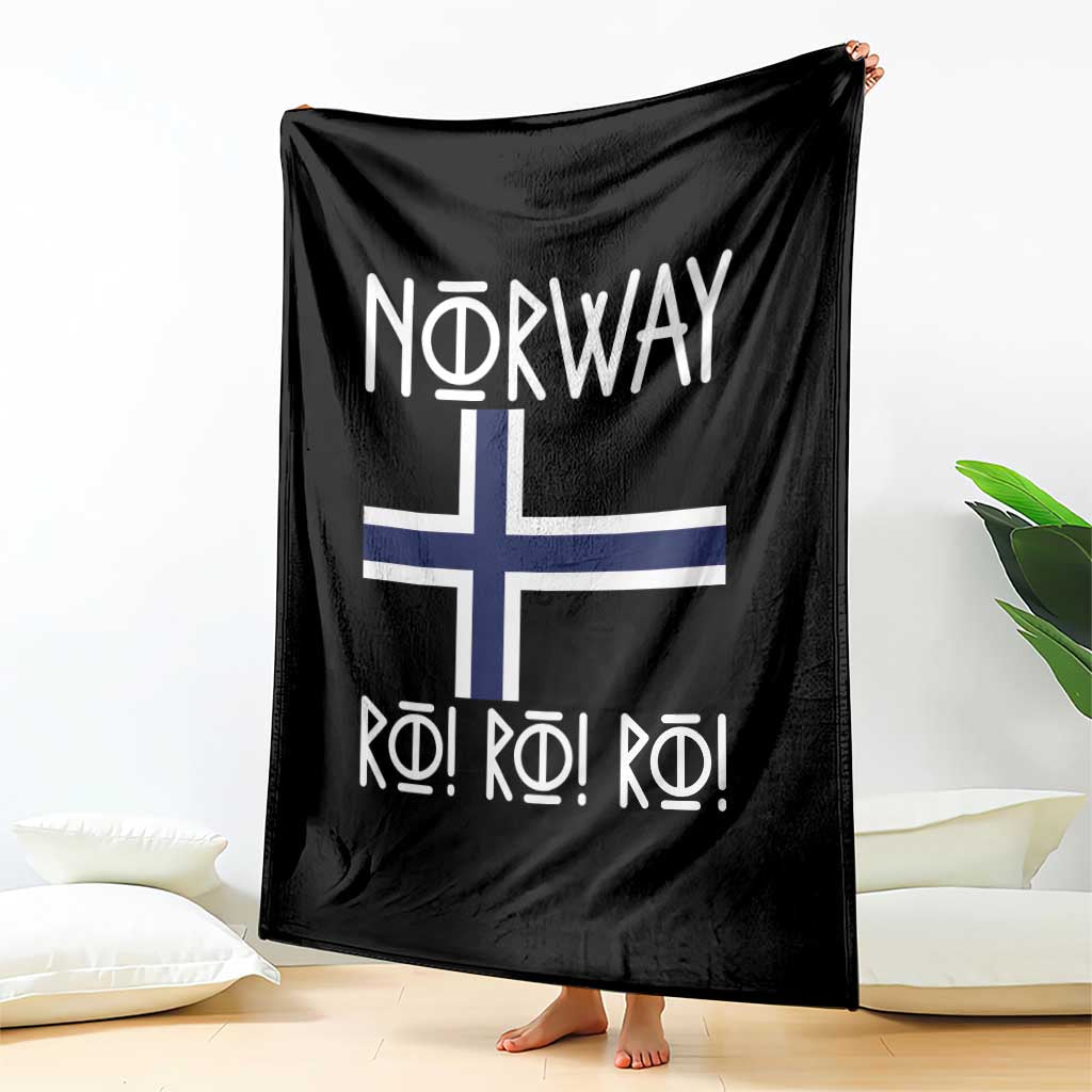 Norway Flag Ro Ro Ro Norse Rune Typography Graphic Throw Blanket Norge Football Fans Norwegian Pride TS02 Print Your Wear