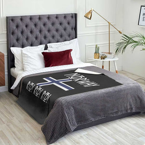 Norway Flag Ro Ro Ro Norse Rune Typography Graphic Throw Blanket Norge Football Fans Norwegian Pride TS02 Print Your Wear