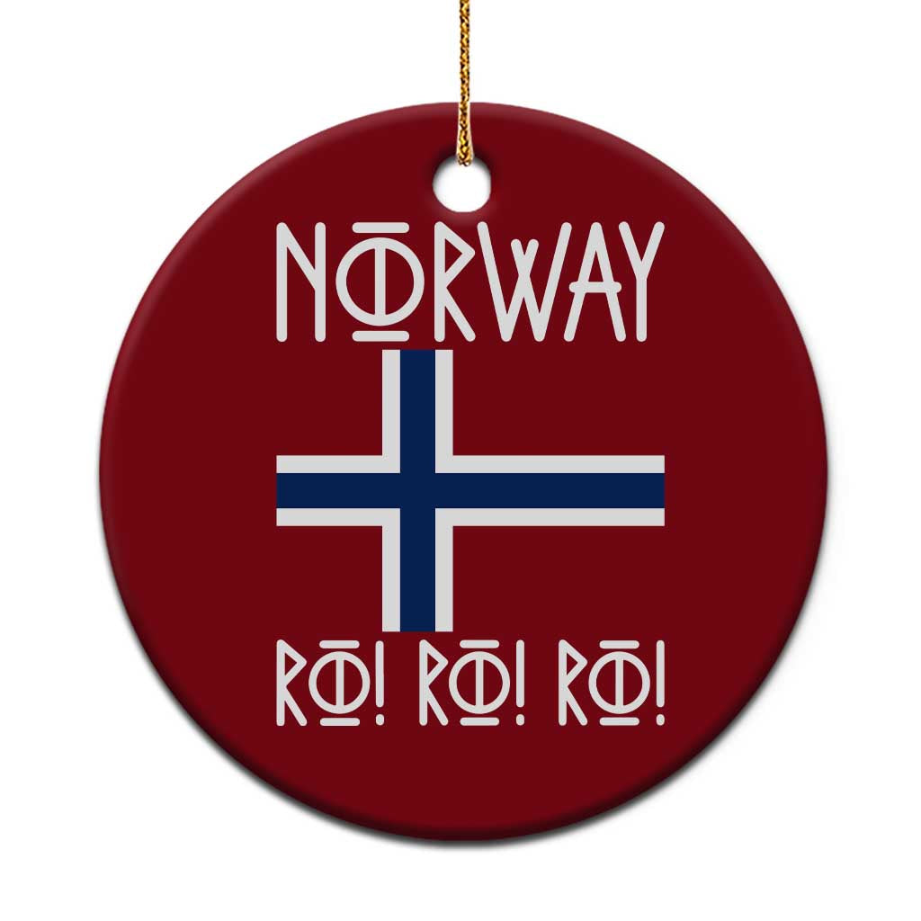 Norway Flag Ro Ro Ro Norse Rune Typography Graphic Ceramic Ornament Norge Football Fans Norwegian Pride TS02 1pc Red Print Your Wear