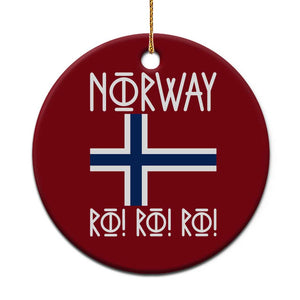 Norway Flag Ro Ro Ro Norse Rune Typography Graphic Ceramic Ornament Norge Football Fans Norwegian Pride TS02 1pc Red Print Your Wear