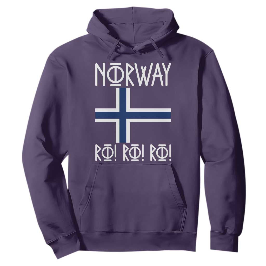Norway Flag Ro Ro Ro Norse Rune Typography Graphic Hoodie Norge Football Fans Norwegian Pride TS02 Purple Print Your Wear