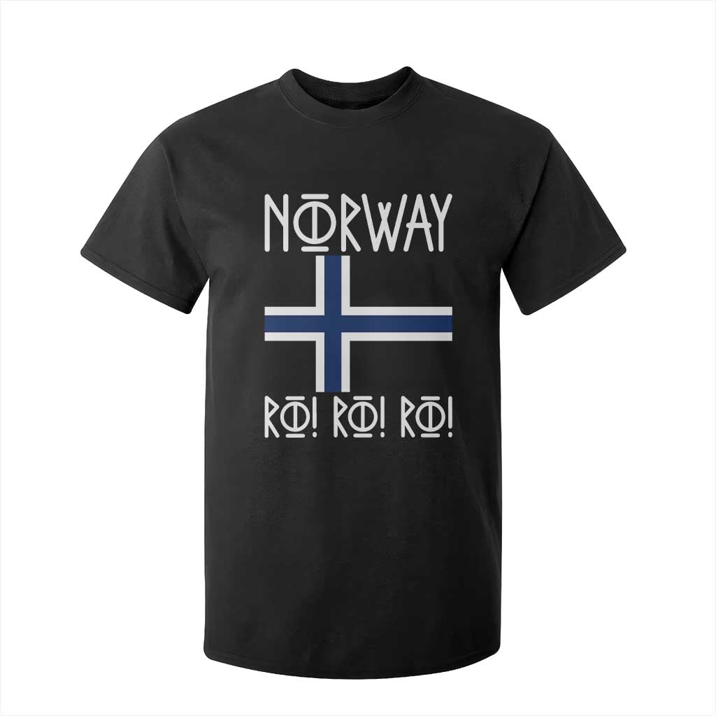 Norway Flag Ro Ro Ro Norse Rune Typography Graphic T Shirt For Kid Norge Football Fans Norwegian Pride TS02 Black Print Your Wear