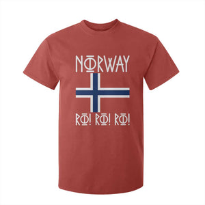 Norway Flag Ro Ro Ro Norse Rune Typography Graphic T Shirt For Kid Norge Football Fans Norwegian Pride TS02 Red Print Your Wear