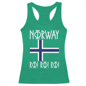 Norway Flag Ro Ro Ro Norse Rune Typography Graphic Racerback Tank Top Norge Football Fans Norwegian Pride TS02 Irish Green Print Your Wear